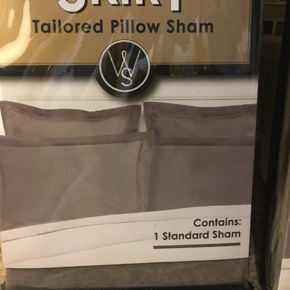 Set of 2, Wonder Skirt Tailored European Pillow Sham in Grey 26" x 26" - Picture 2 of 3